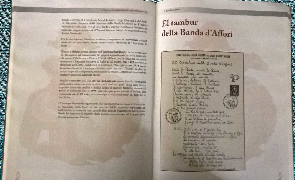 libro Banda d'Affori - tipografia sady francinetti